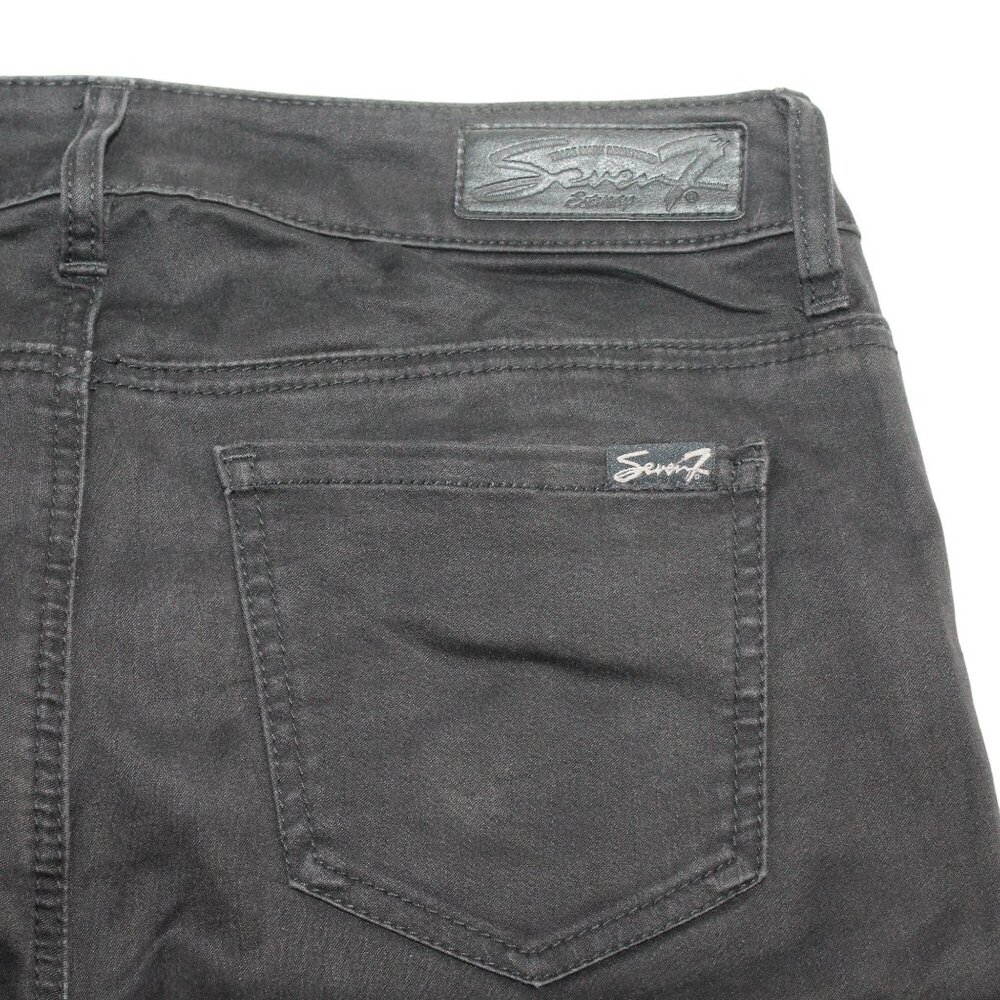 Seven7 Womens Sz 8 Jeans Black Tummyless High-Rise Skinny Leg Stretch Denim - Picture 5 of 13